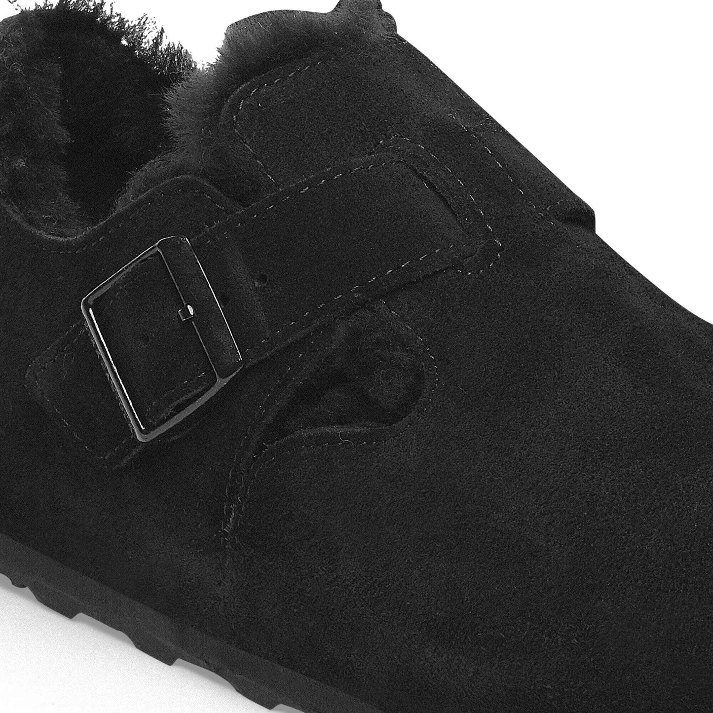 [1014961] Unisex Birkenstock London Shearling Suede Leather (narrow Width)