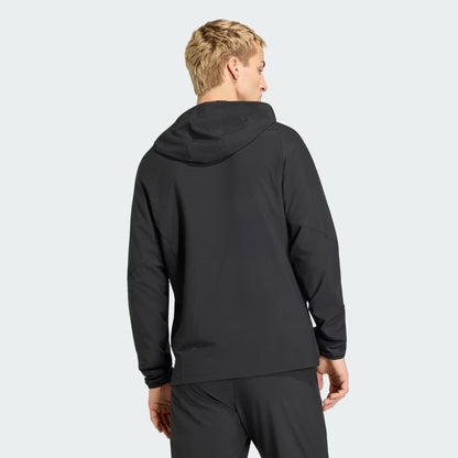 [jz9326] Mens Adidas Dfb Germany Tiro Travel Full Zip Windbreaker - Black
