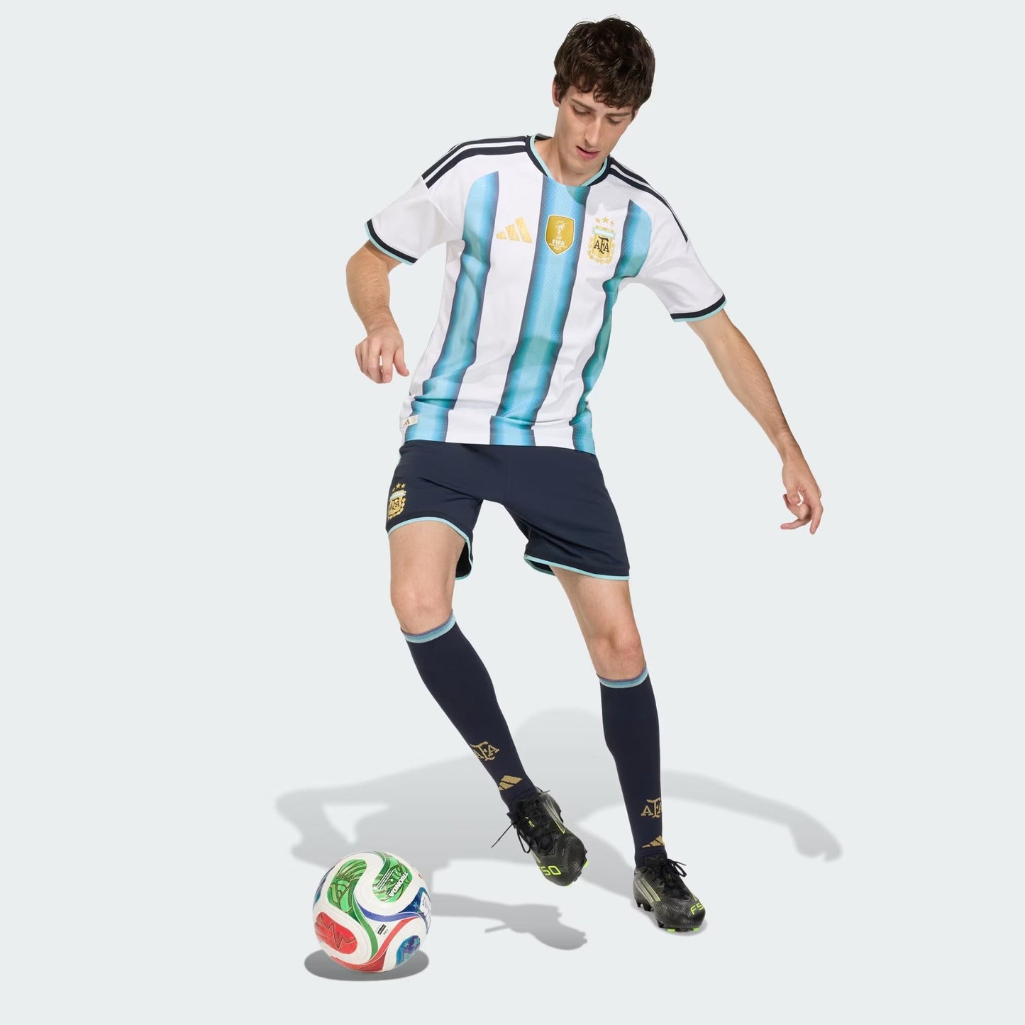 [jm5898] Mens Adidas Afa Argentina Home Authentic Shorts - Ntnavy/iceblu