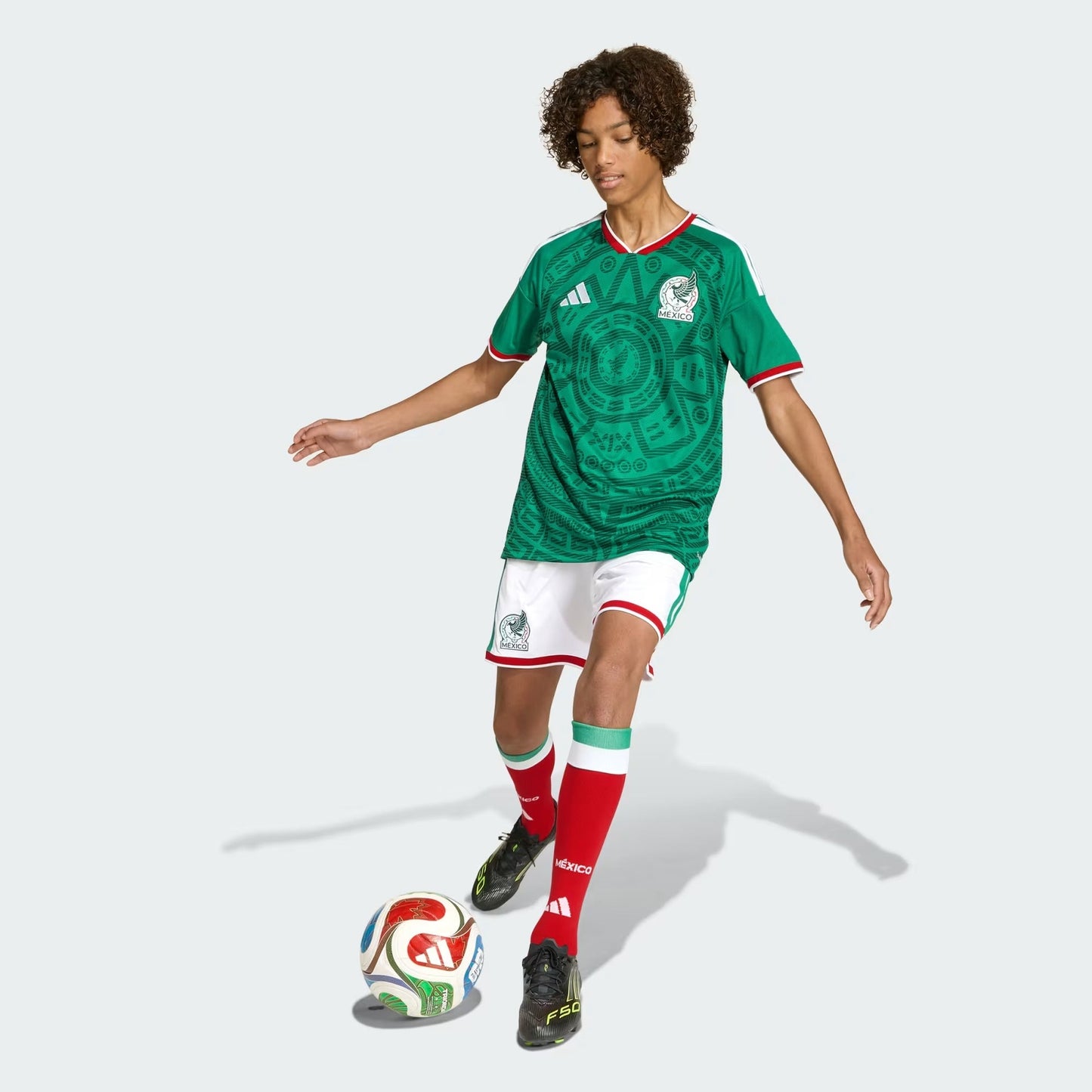 [KA6070] Youth Adidas Fmf Mexico 26 Home Shorts - White