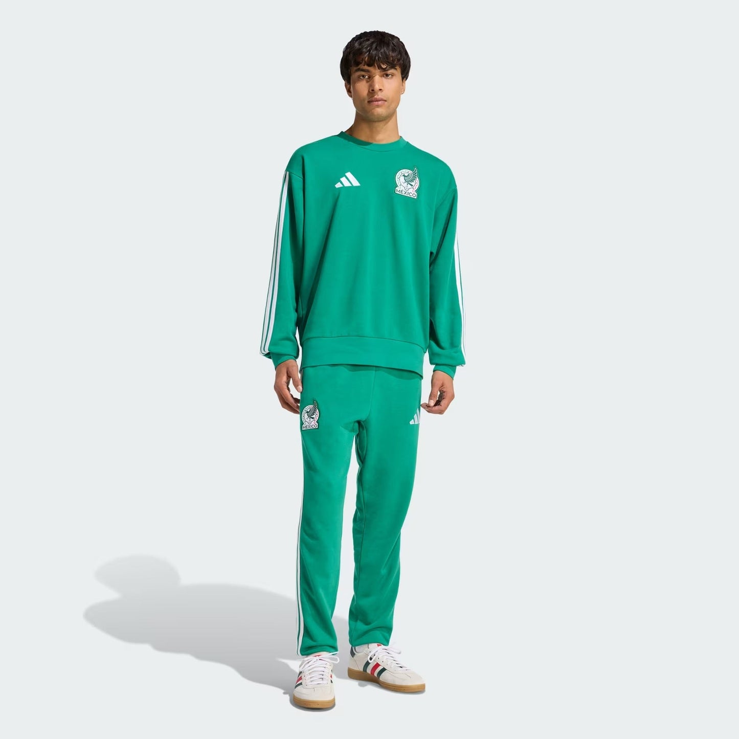 [jz6467] Mens Adidas Fmf Mexico Dna Crew Sweat Sweatshirt - Bold Green