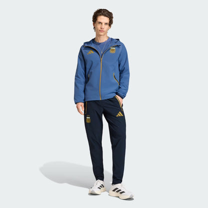 [jz6313] Mens Adidas Afa Argentina Tiro Travel Full Zip Windbreaker - Crew Blue