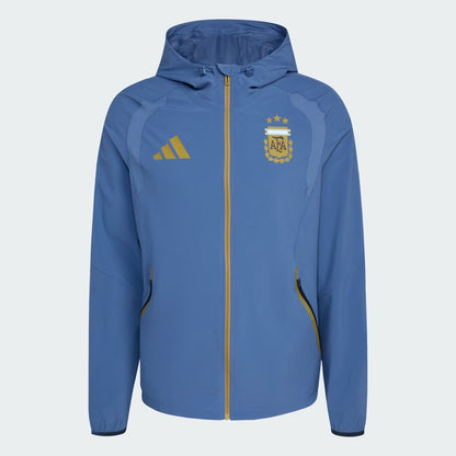[jz6313] Mens Adidas Afa Argentina Tiro Travel Full Zip Windbreaker - Crew Blue