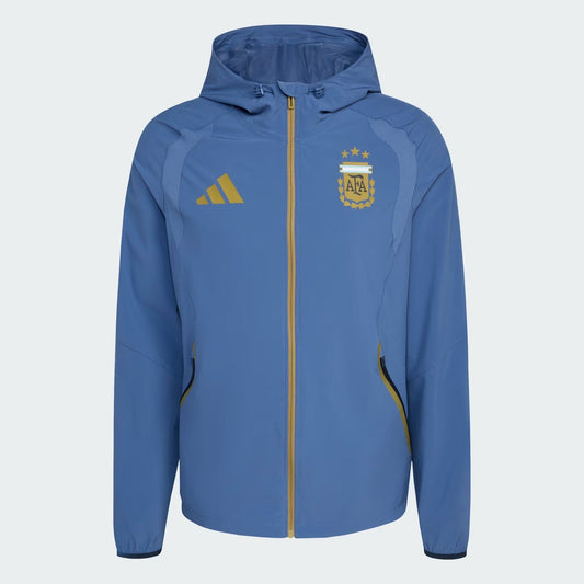 [jz6313] Mens Adidas Afa Argentina Tiro Travel Full Zip Windbreaker - Crew Blue