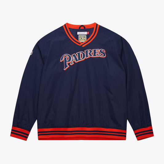 Mitchell & Ness Men's MLB Nylon Pullover Jacket Vintage Logo Padres Pullovers