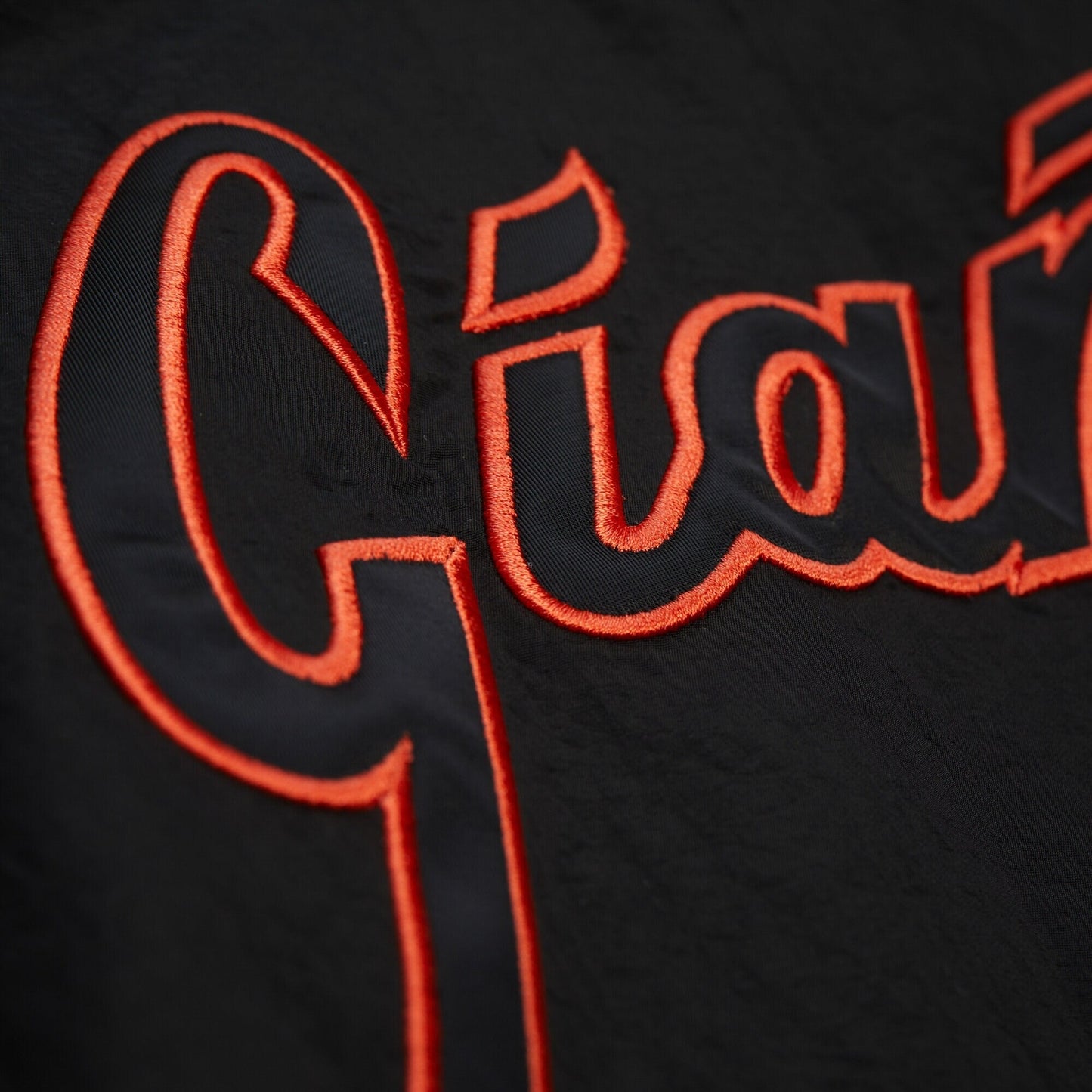 Men's Mitchell & Ness MLB Nylon Pullover Jacket Vintage Logo Giants