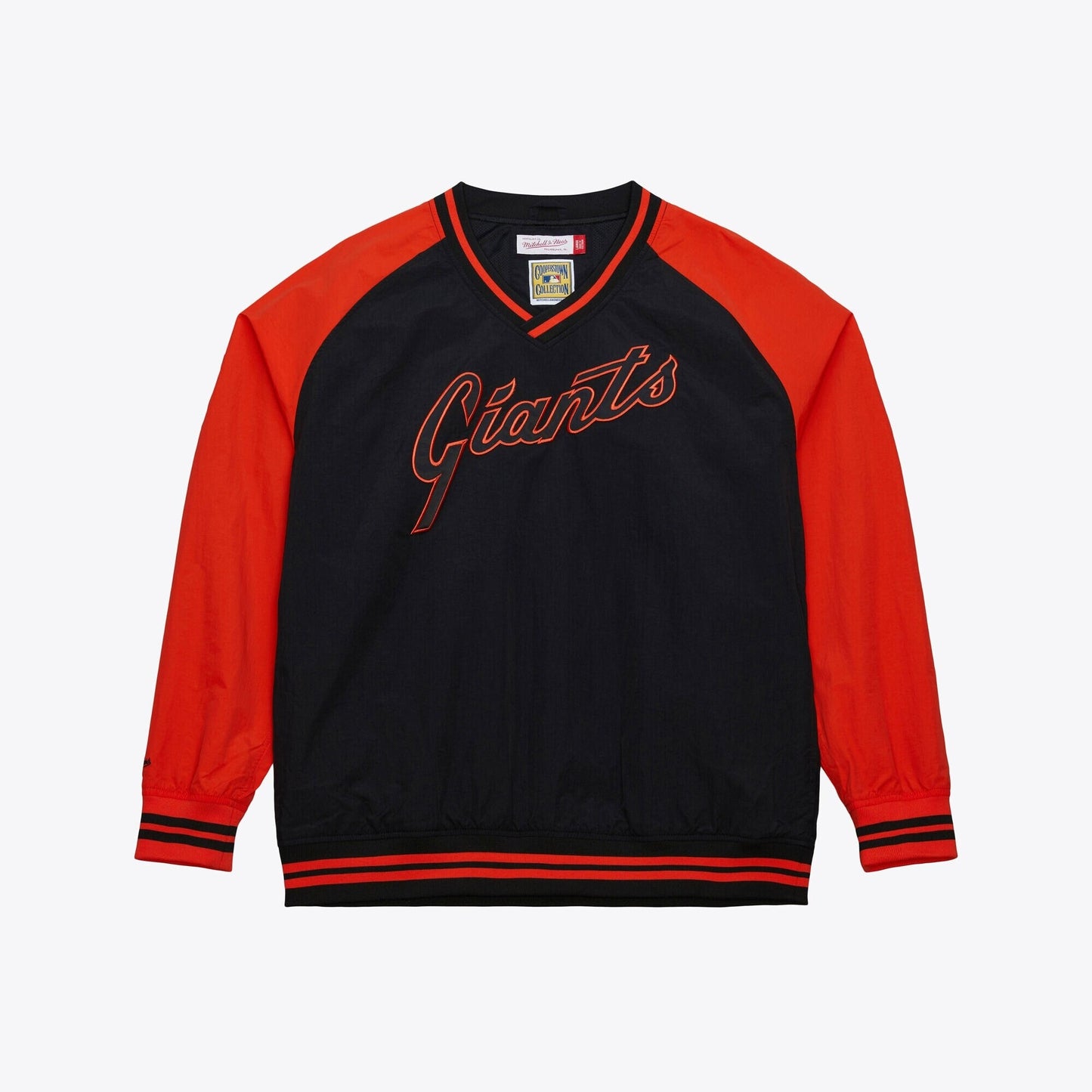 Men's Mitchell & Ness MLB Nylon Pullover Jacket Vintage Logo Giants