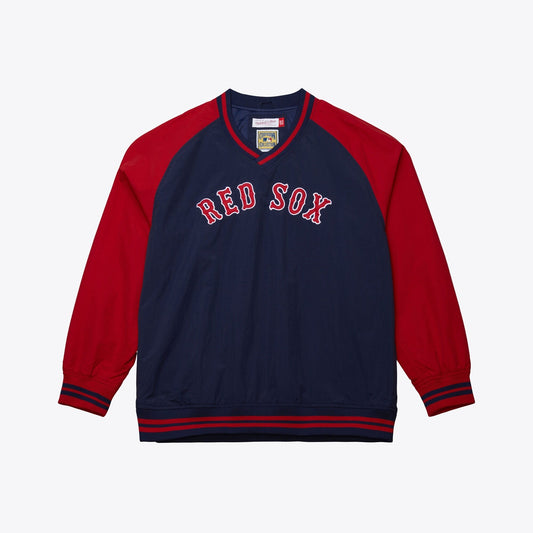 Mitchell & Ness Men's MLB Nylon Pullover Jacket Vintage Logo Red Sox Pullovers