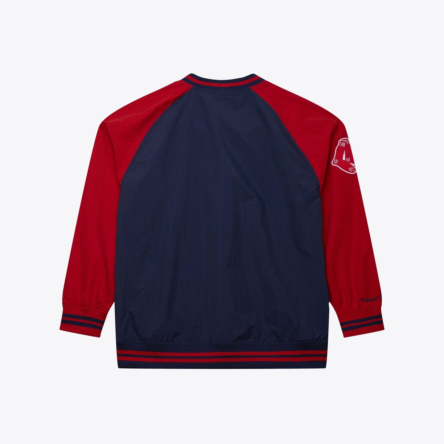 Men's Mitchell & Ness MLB Nylon Pullover Jacket Vintage Logo Red Sox