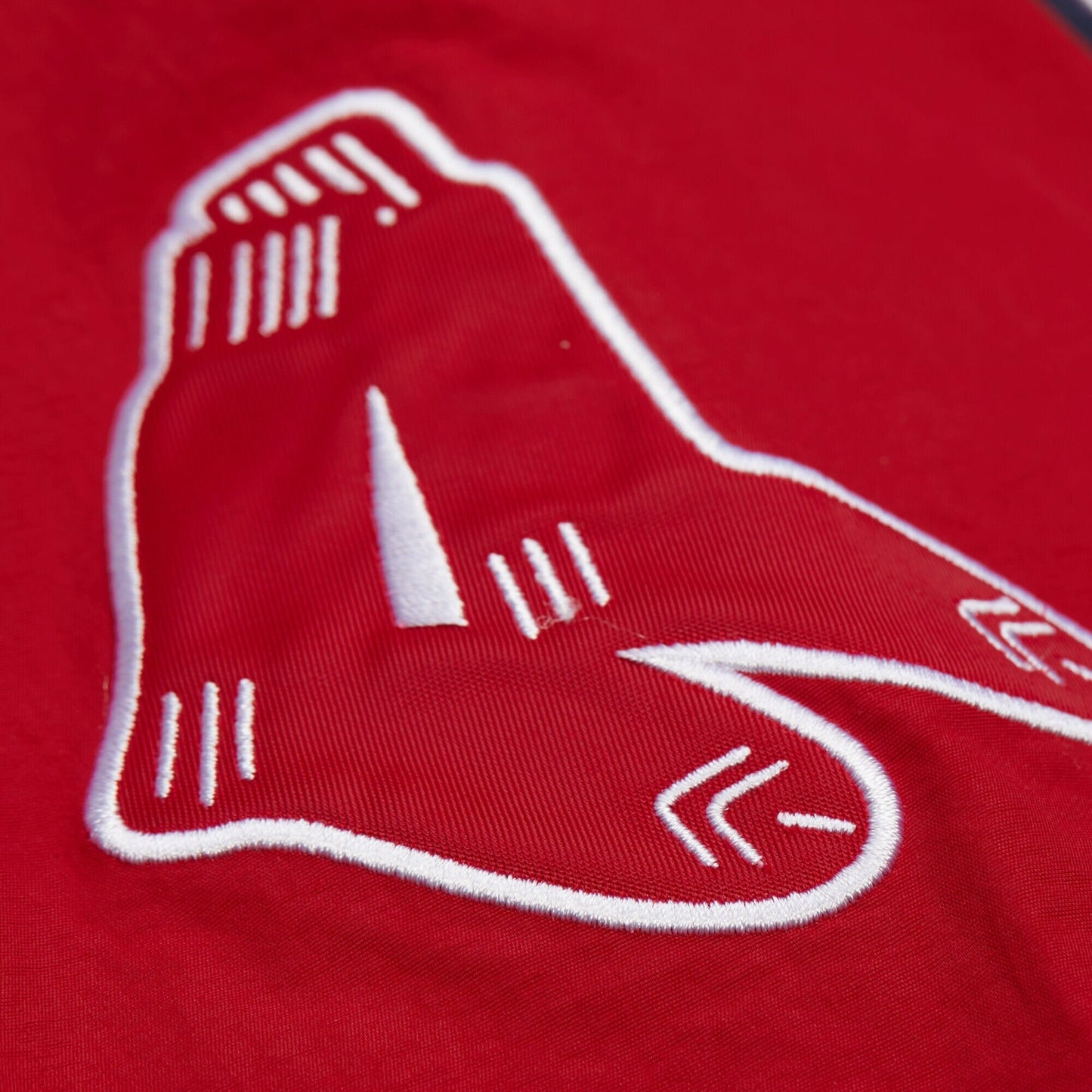 Men's Mitchell & Ness MLB Nylon Pullover Jacket Vintage Logo Red Sox