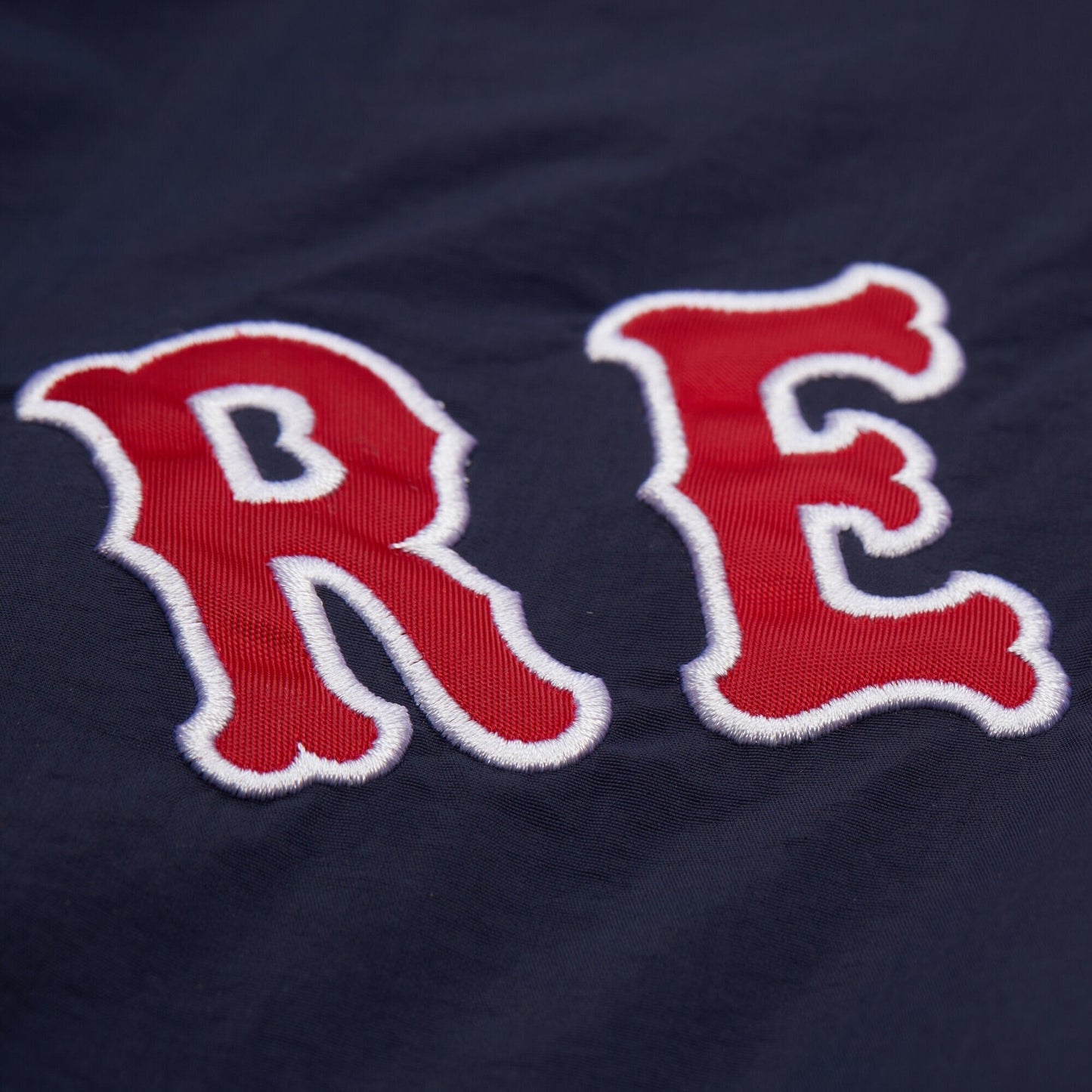 Men's Mitchell & Ness MLB Nylon Pullover Jacket Vintage Logo Red Sox