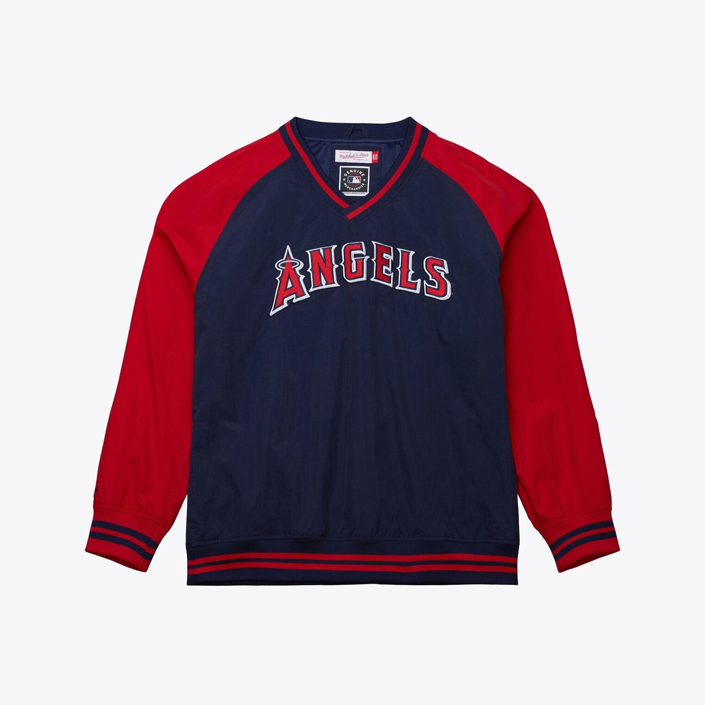Mitchell & Ness Men's MLB Nylon Pullover Current Logo Angels Pullovers