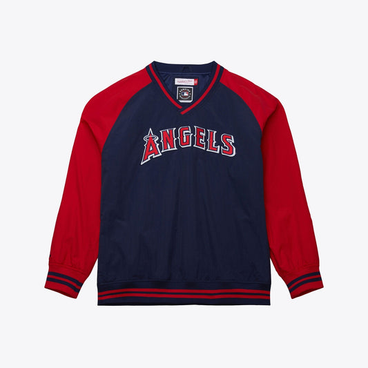 Mitchell & Ness Men's MLB Nylon Pullover Current Logo Angels Pullovers