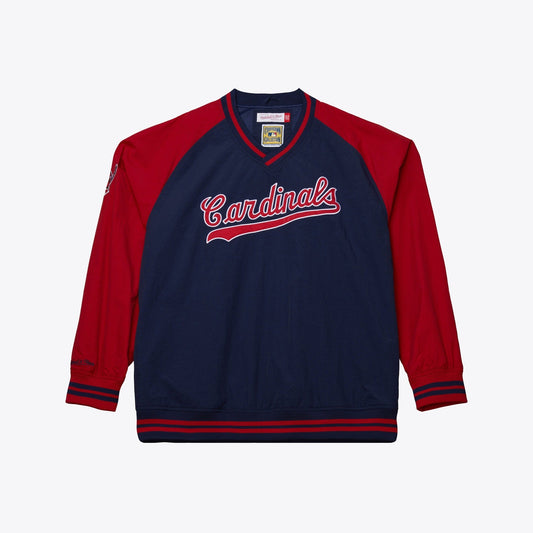Mitchell & Ness Men's MLB Nylon Pullover Jacket Vintage Logo Cardinals Pullovers