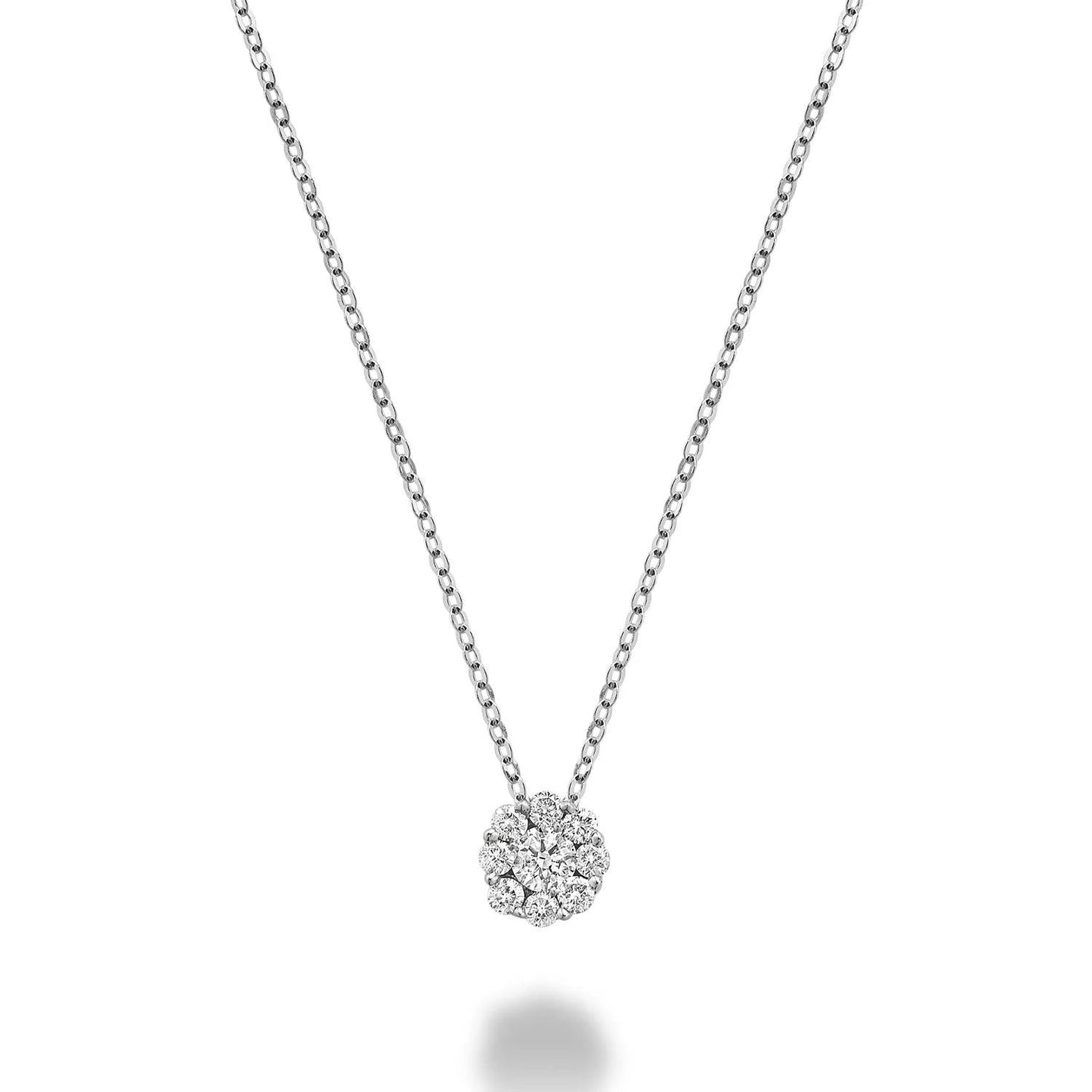 10k Gold Cluster Diamond Necklace