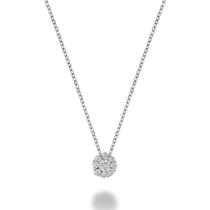 10k Gold Cluster Diamond Necklace