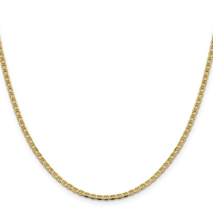 10K Gold Flat Anchor Chain 18 inch