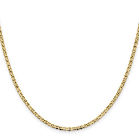 10K Gold Flat Anchor Chain 18 inch