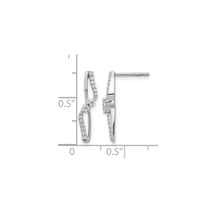 14k White Gold Lab Grown Diamond Fashion Post Earrings