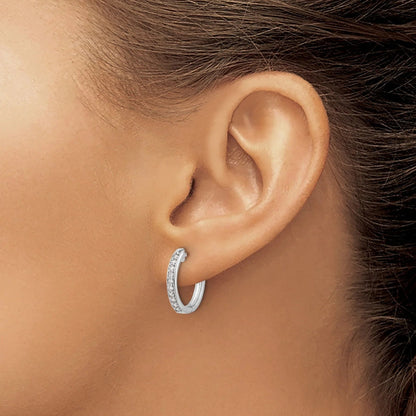 14k Gold Lab Grown Diamond Hinged Hoop Earrings