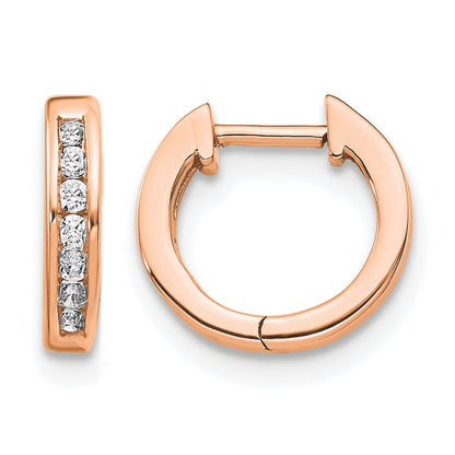 Lab Grown Diamond Hinged Hoop 14k Gold Earrings 0.125 Ct