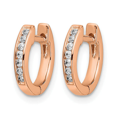 14K Gold Lab Grown Round Diamond Hinged Hoop Earrings 0.14 Ct