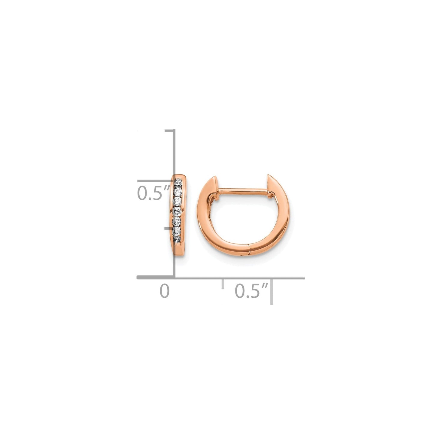 14K Gold Lab Grown Round Diamond Hinged Hoop Earrings 0.14 Ct