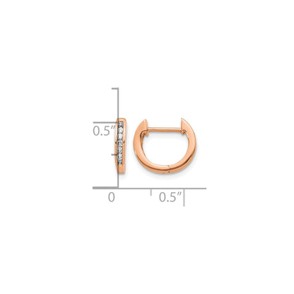 14K Gold Lab Grown Round Diamond Hinged Hoop Earrings 0.14 Ct