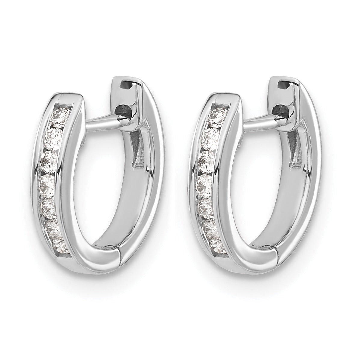 14K Gold Lab Grown Round Diamond Hinged Hoop Earrings 0.14 Ct