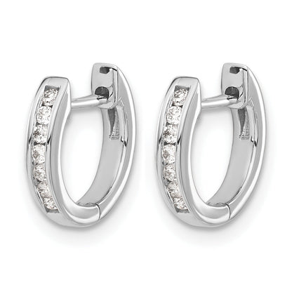 14K Gold Lab Grown Round Diamond Hinged Hoop Earrings 0.14 Ct