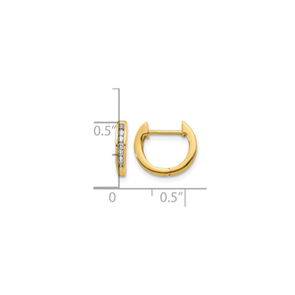 14K Gold Lab Grown Round Diamond Hinged Hoop Earrings 0.14 Ct