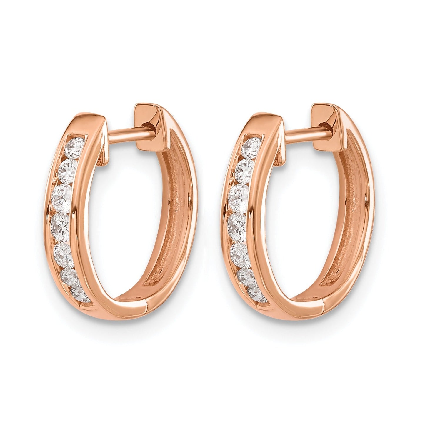 14k Gold Lab Grown Diamond Hinged Hoop Earrings 0.25 Ct