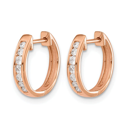 14k Gold Lab Grown Diamond Hinged Hoop Earrings 0.25 Ct