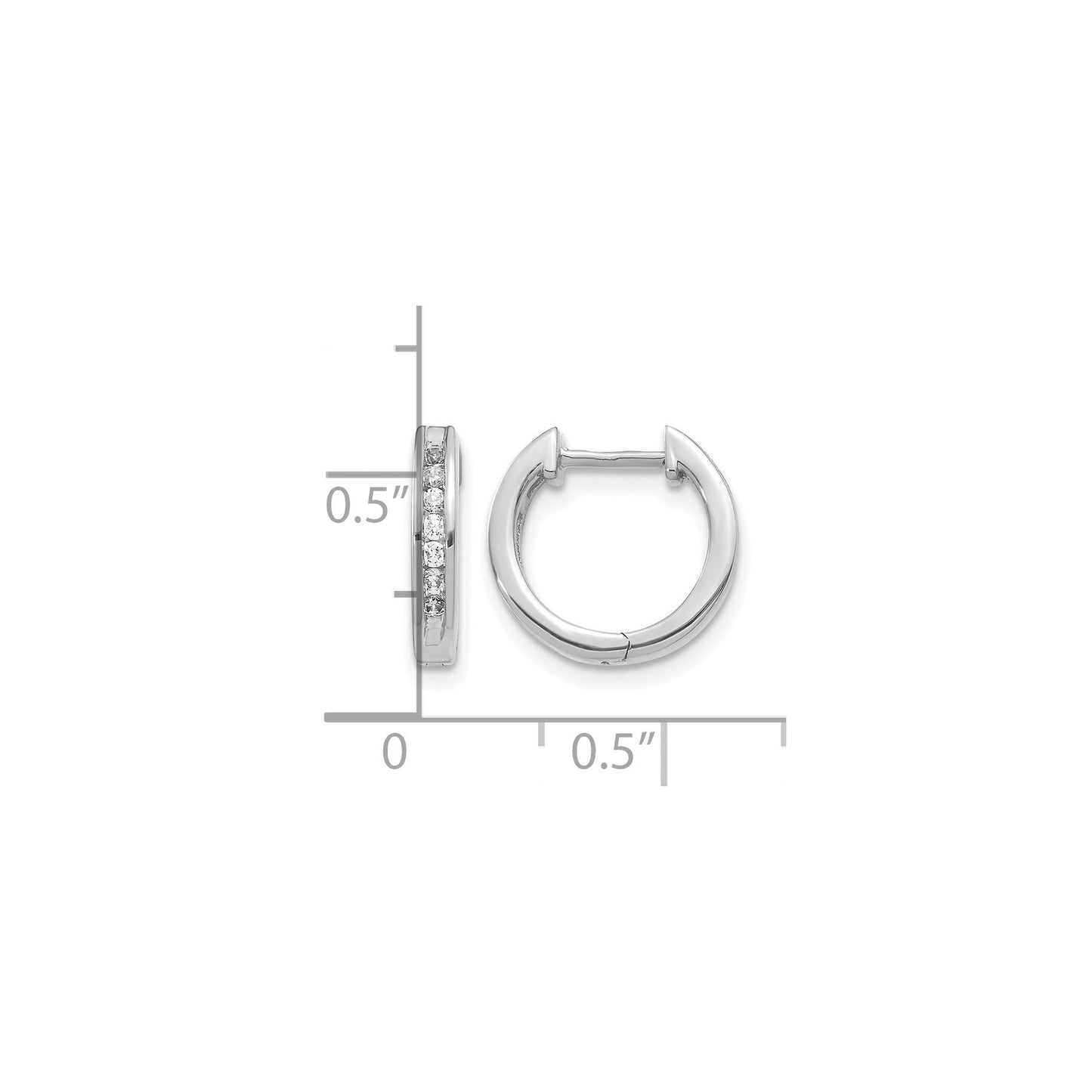 14k Gold Lab Grown Diamond Hinged Hoop Earrings 0.25 Ct