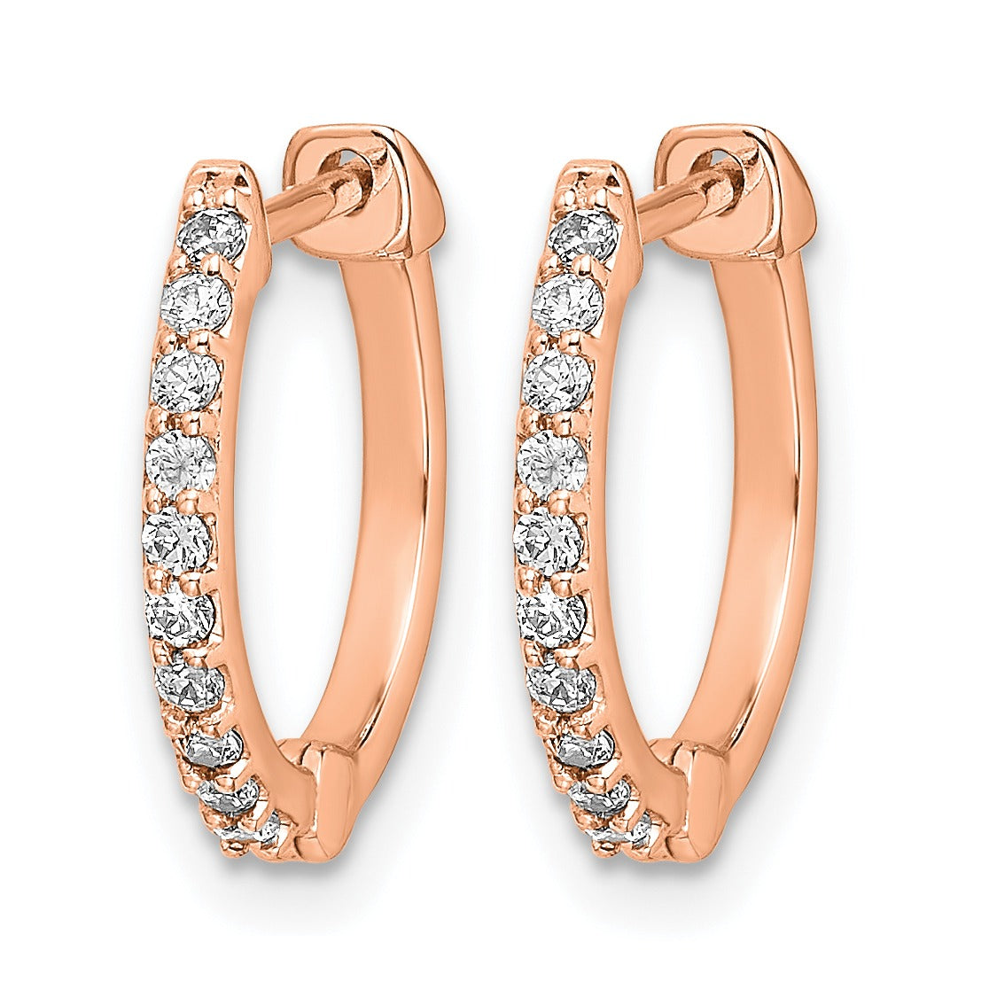 14k Gold Lab Grown Diamond Hinged Hoop Earrings 0.2 Ct