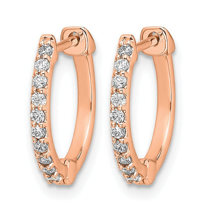 14k Gold Lab Grown Diamond Hinged Hoop Earrings 0.2 Ct