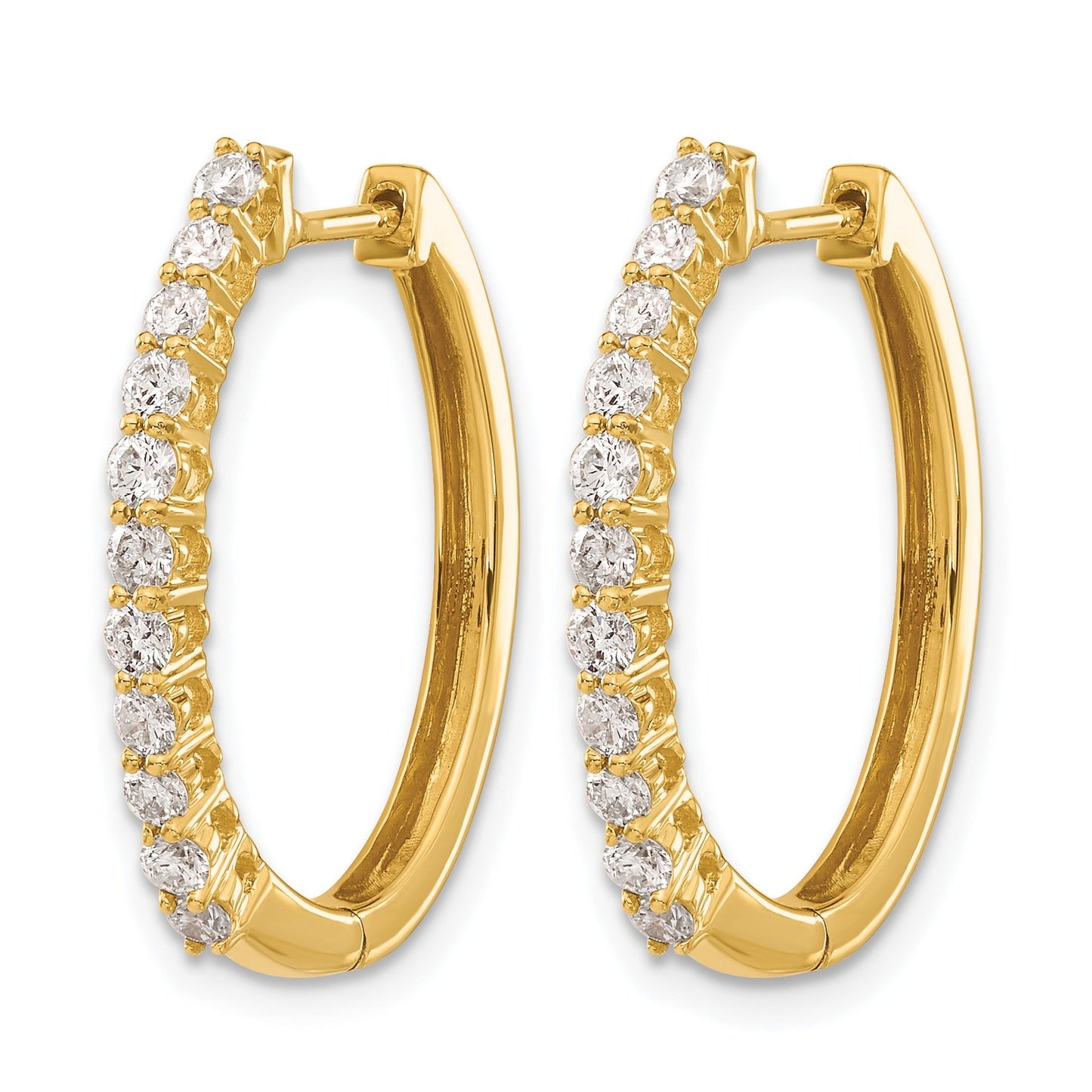 14k Gold Lab Grown Diamond Hinged Hoop Earrings 0.33 Ct