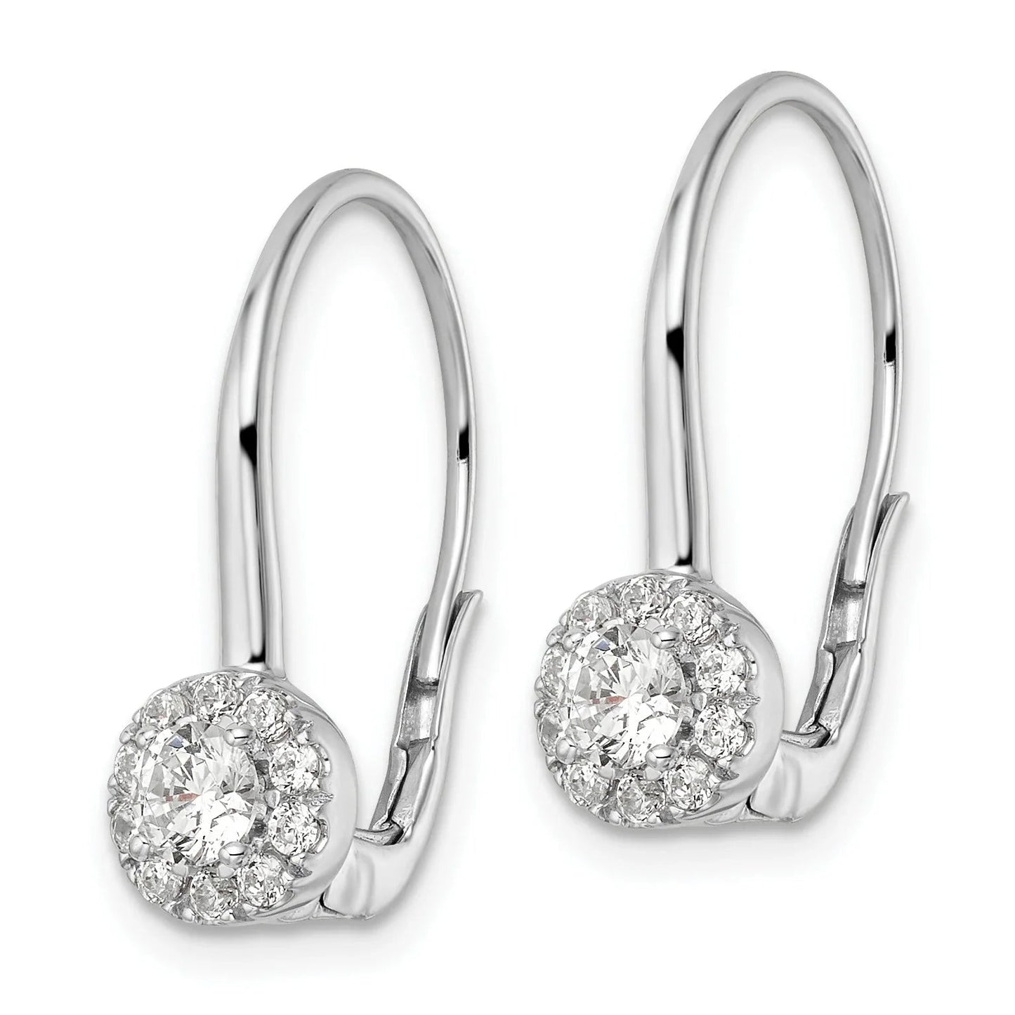 14k Gold Lab Grown Diamond Drop Leverback Earrings