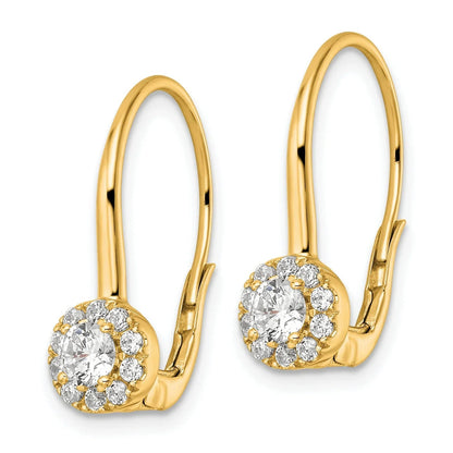 14k Gold Lab Grown Diamond Drop Leverback Earrings