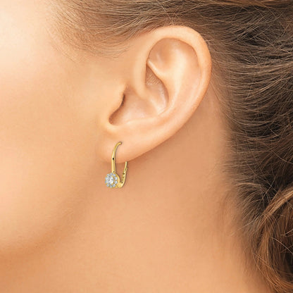 14k Gold Lab Grown Diamond Drop Leverback Earrings
