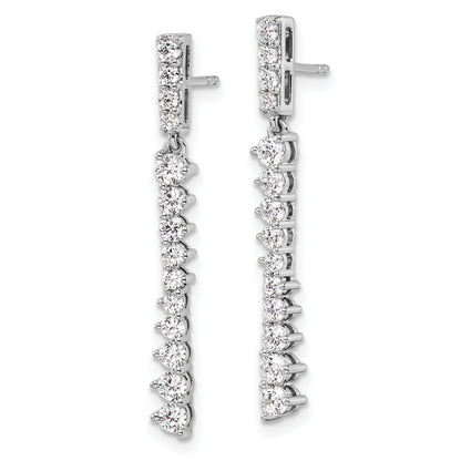 14k White Gold 1 Carat Lab Grown Diamond Dangle Post Earrings