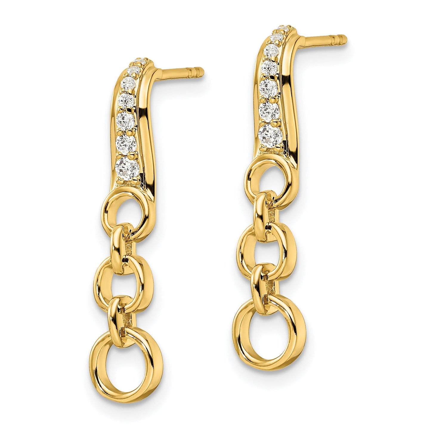 14k 1/8 carat Lab Grown Diamond Post Dangle Earrings