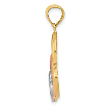14k Gold Triple Heart Pendant