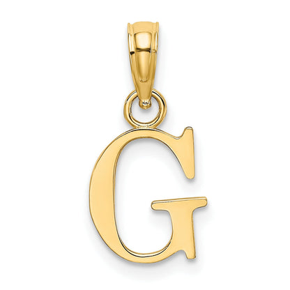 14k Gold Block Initial Letter Pendants