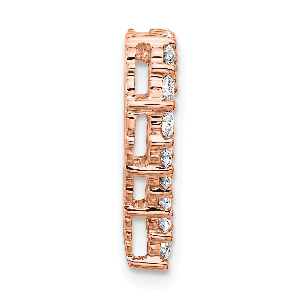 14k Gold Lab Grown Diamond Heart Chain Slide Pendant