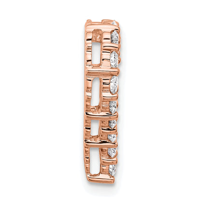 14k Gold Lab Grown Diamond Heart Chain Slide Pendant