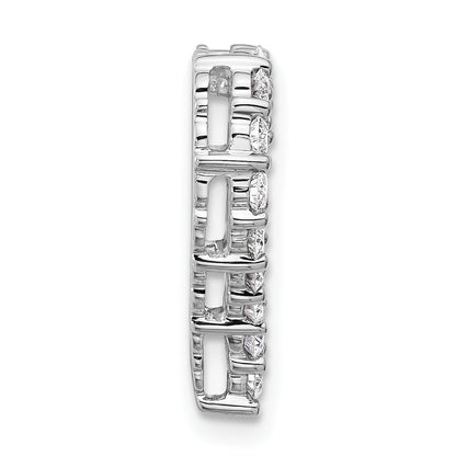 14k Gold Lab Grown Diamond Heart Chain Slide Pendant