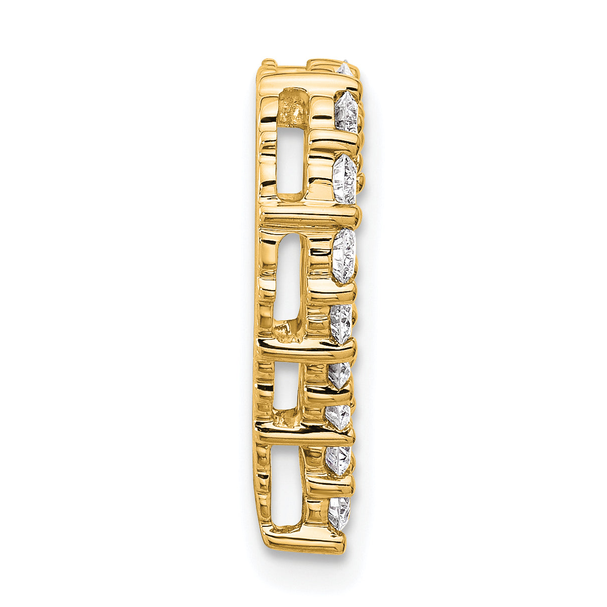 14k Gold Lab Grown Diamond Heart Chain Slide Pendant