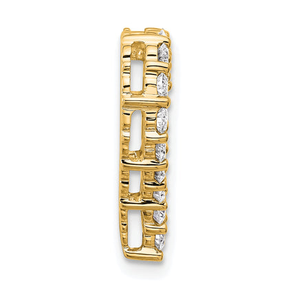 14k Gold Lab Grown Diamond Heart Chain Slide Pendant
