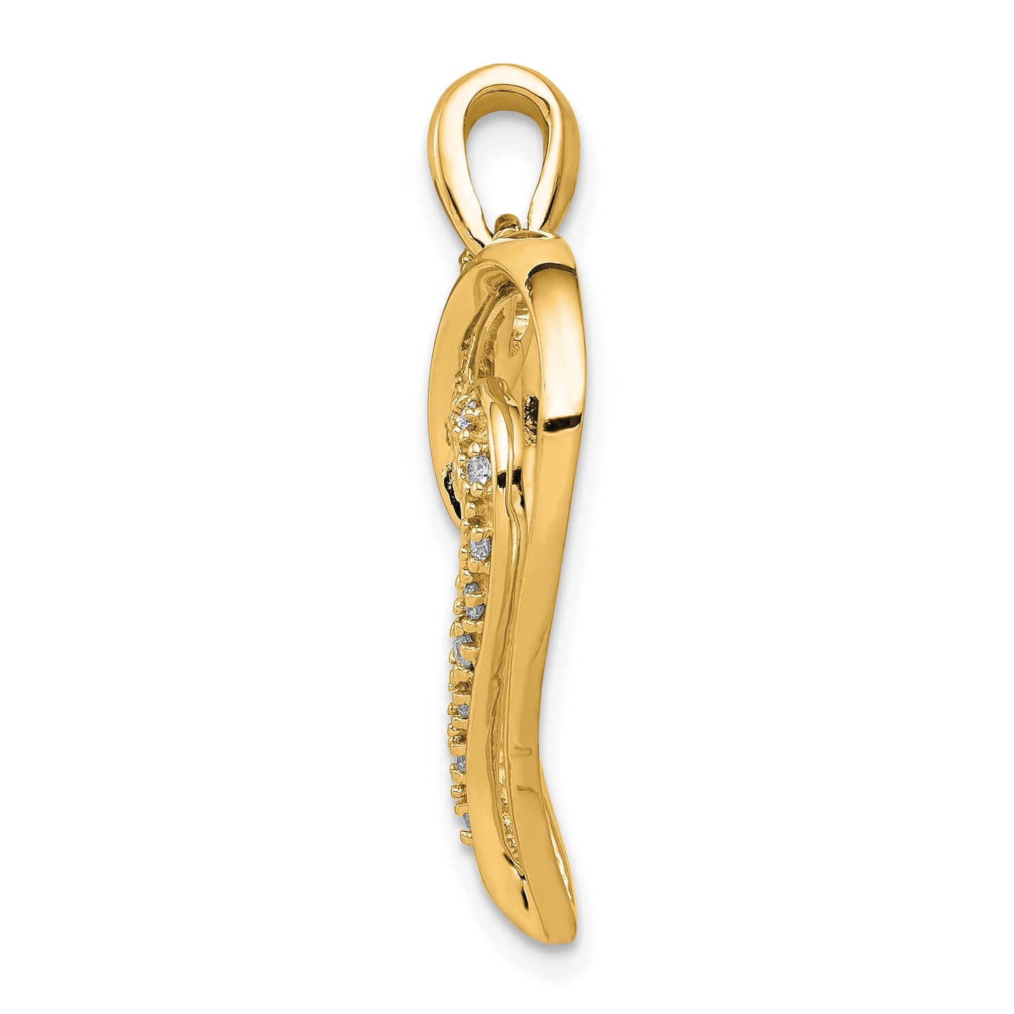 14k 1/10 carat Diamond Fancy Gold Heart Pendant